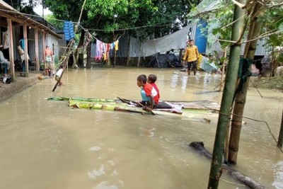 ময়মনসিংহে উজানের পানি নামছে ভাটিতে নতুন এলাকা প্লাবিত